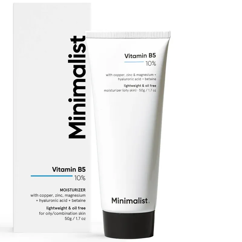 Crema hidratanta pentru fata cu 10% Vitamina B5, 50 g, Minimalist Retur ușor