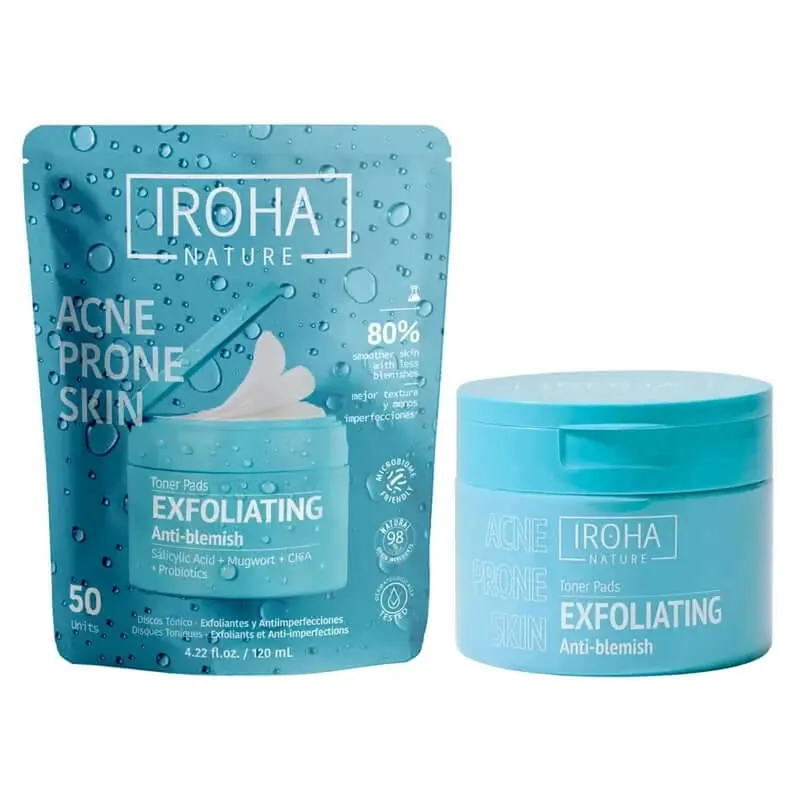 Iroha Nature Oily Skin Exfoliating Anti-Imperfection Toning Discs, 50 buc. Plată sigură