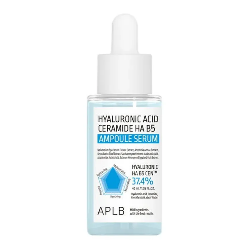Livrare rapidă APLB Hyaluronic Acid Ceramide HA B5 Ampoule, ser hidratant facial cu acid hialuronic, ceramide și vitamina B5, 40 ml
