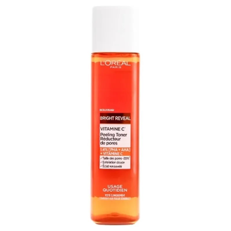 Discount L‘Oréal Paris Bright Reveal Tonifiant exfoliant cu vitamina C pentru reducerea porilor 180 ml