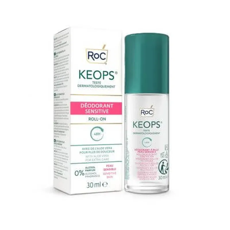 Deodorant roll-on pentru piele sensibila Sensitive Keops, 30 ml, Roc Doar azi