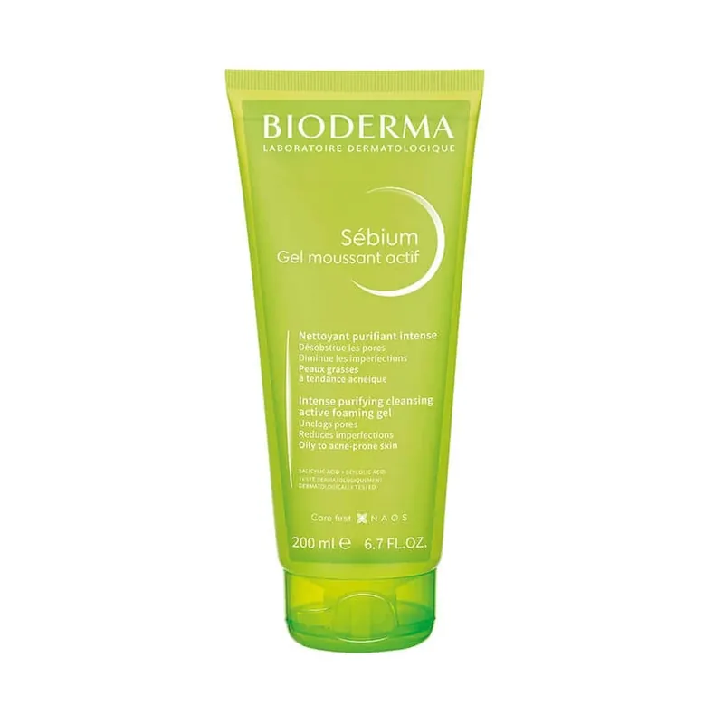 Plată sigură BIODERMA Sébium Gel moussant actif Gel de curățare 200 ml