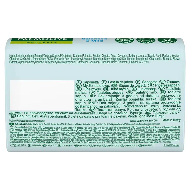 Reducere Palmolive, săpun în formă de săpun, mușețel și vitamina E, 90 g