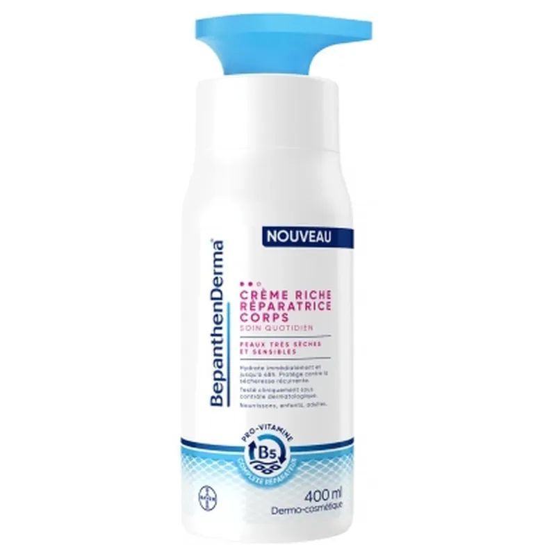 Cumpărături sigure Bepanthen Derma Cremă bogată reparatoare pentru corp, pentru pielea foarte uscată și sensibilă, 400 ml