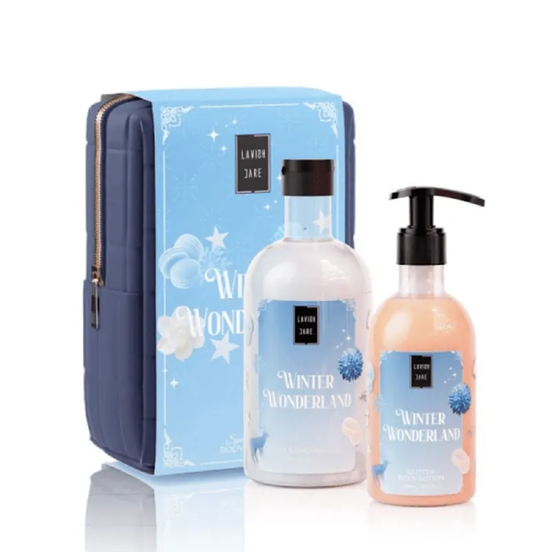 LAVISH CARE XMAS Promo Winter Wonderland Body Wash, 500ml, Glitter Body Milk, 300ml & Gift Box, 1pcs, 1 set Reducere