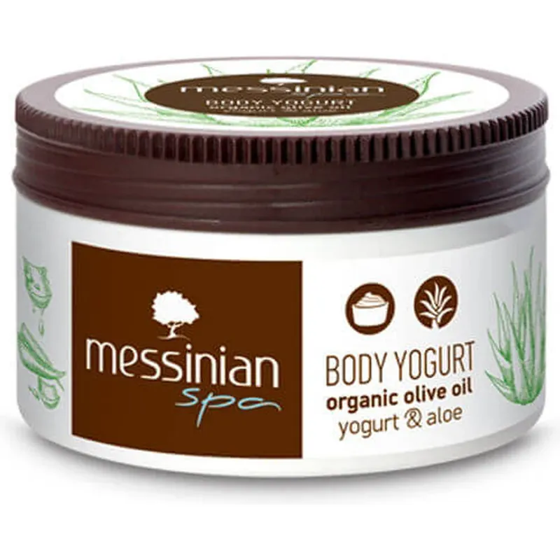 Preferatul clienților Messinian Spa Organic Olive Oil Iaurt și Aloe Crema hidratant pentru corp cu Aloe Vera pentru piele uscată & sensibilă 250ml