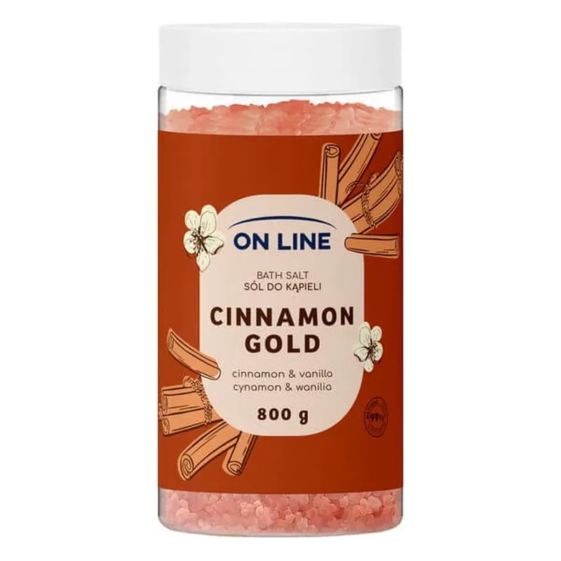 Livrare expres On Line Cinnamon Gold, sare de baie încălzitoare cu aromă de scorțișoară, 800 g