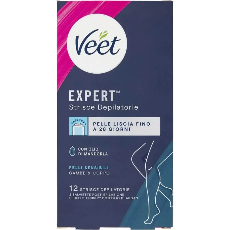 Ofertă specială Veet Expert - 12 benzi de epilare pentru corp, destinate tenurilor sensibile