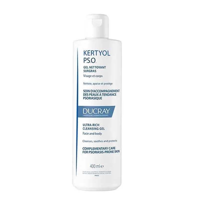 Ducray Kertyol P.S.O Gel de curățare facială și corporală pentru psoriazis, 400 ml Cel mai vândut