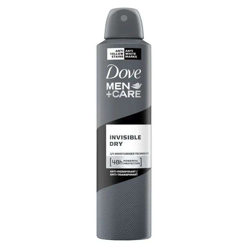 Cel mai vândut Deodorant Spray Invisible Dry, 250 ml, Dove Men