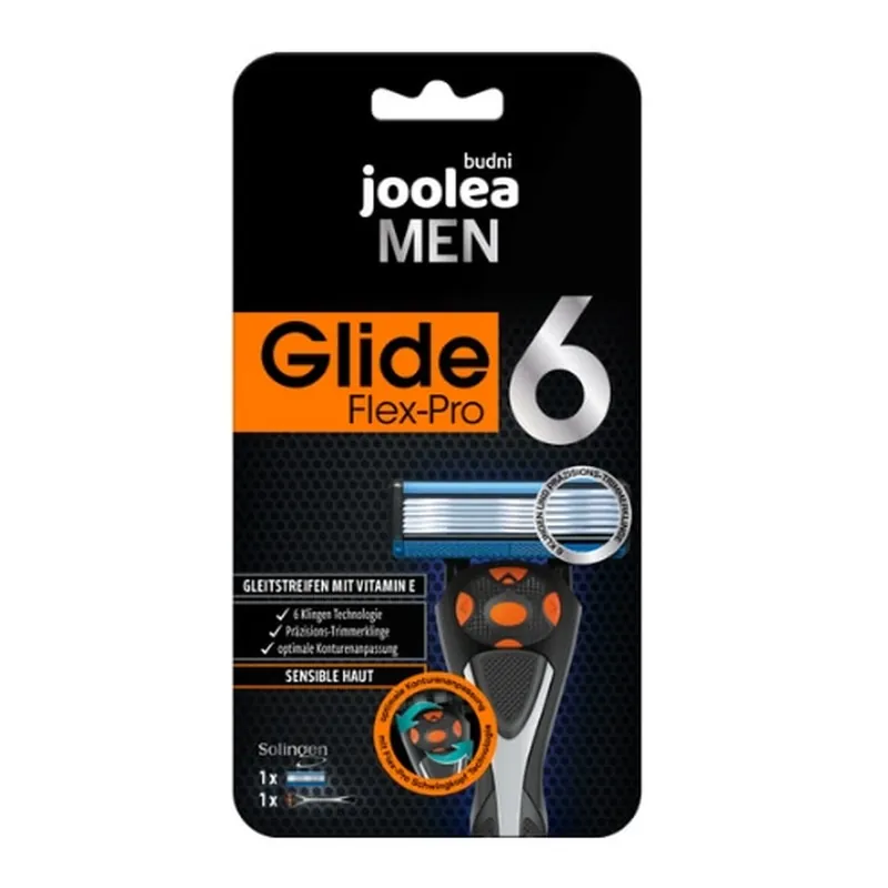 Joolea Men Glide Flex-Pro 6, Aparat de ras pentru ten deschis + cartuș de schimb Disponibil imediat