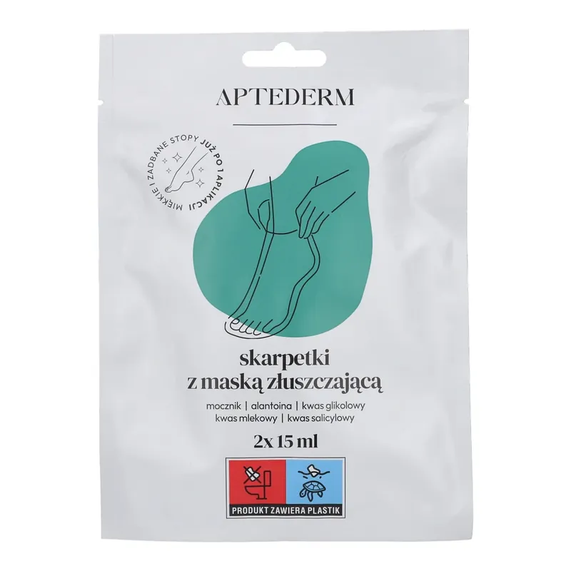 Popular Aptederm, șosete cu mască exfoliantă, 2 bucăți