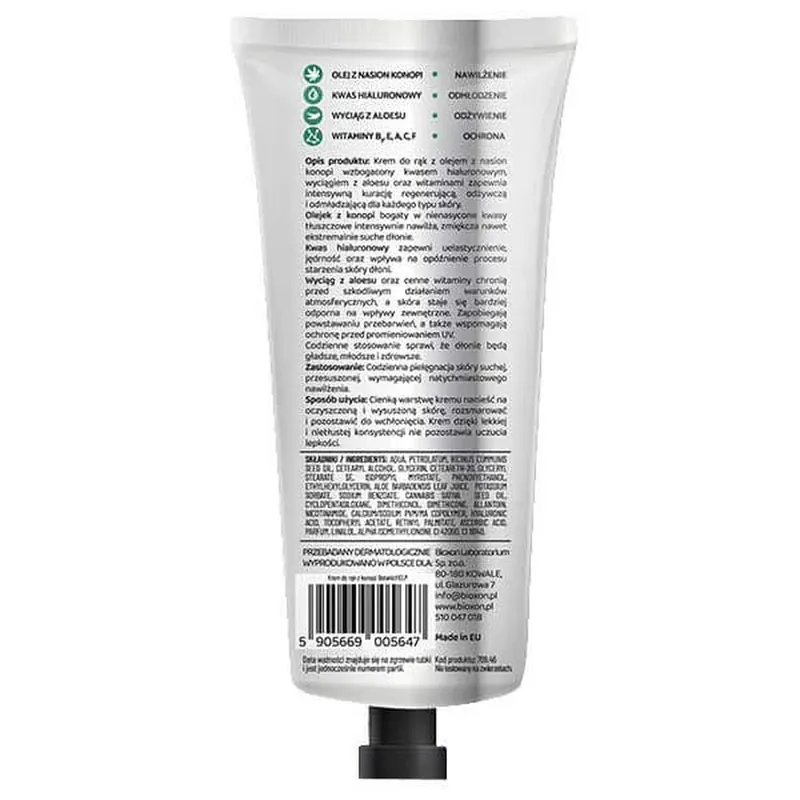 Botanic Help, cremă de mâini hidratantă și revitalizantă cu ulei de cânepă, 100 ml Ofertă