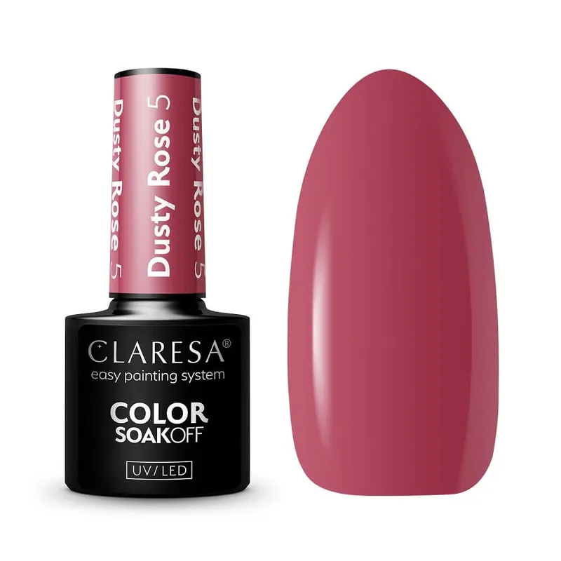 Claresa Soak Off UV/LED Dusty Rose Hybrid Varnish 5, 5 g Ofertă de sezon