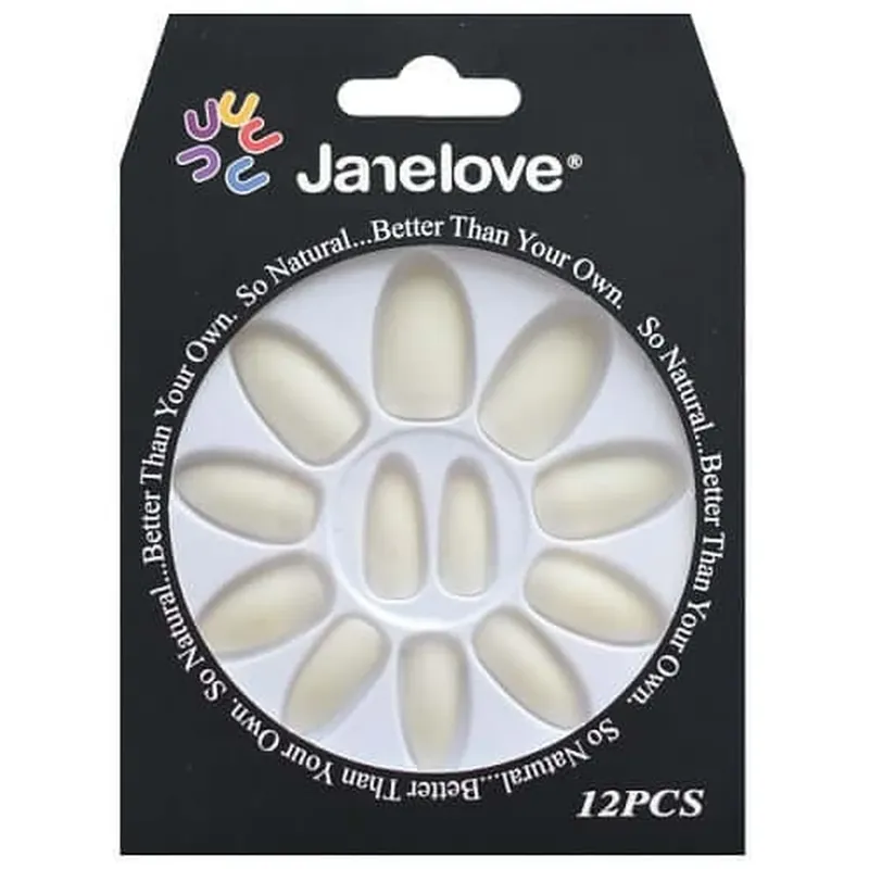 Set 12 Unghii False cu aspect mat, Janelove, Matte, Alb Expediere rapidă