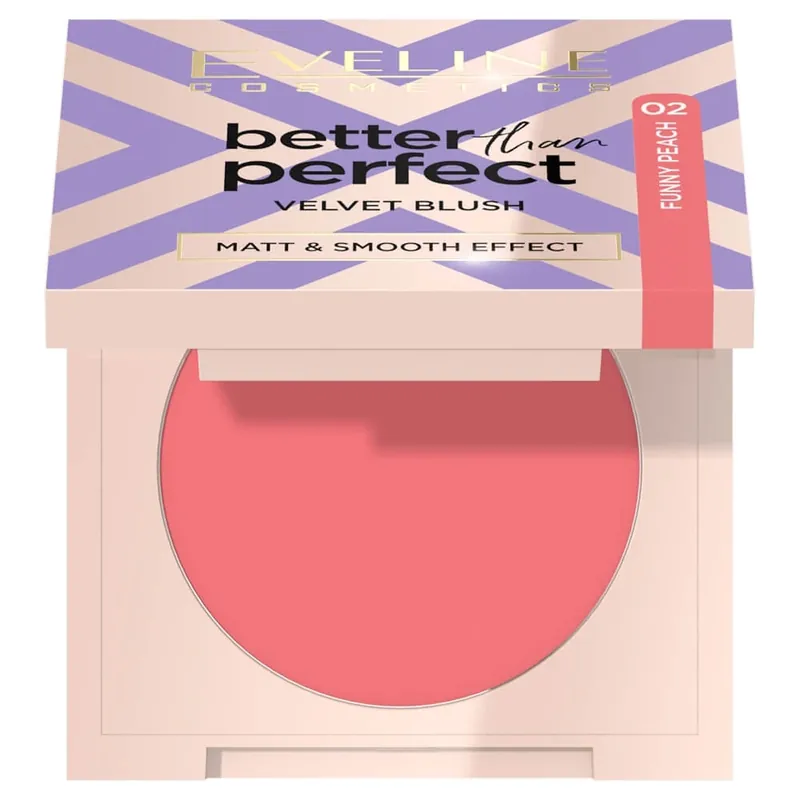 Eveline Cosmetics Better Than Perfect Velvet Blush Fard de obraz presat 02 Funny Peach, 2.3 g Bestseller