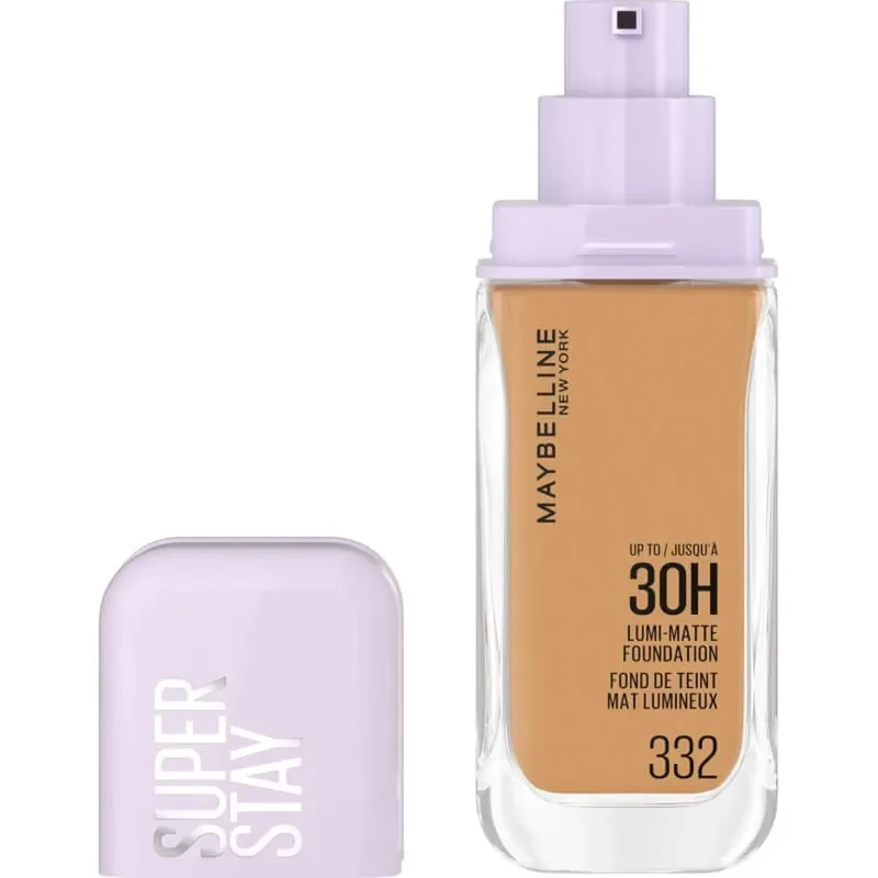 Plată sigură Maybelline Superstay Lumi Matte – fond de ten fluid – nr. 332