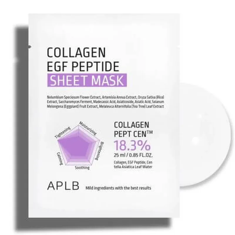 Calitate înaltă Masca tip servetel cu Collagen EGF Peptide, 25 ml, Aplb
