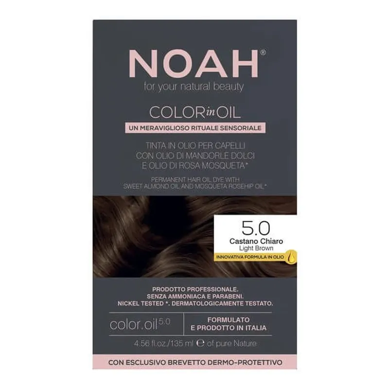 NOAH Color in Oil, vopsea de păr, 5.0 Light Brown, 135 ml Preț redus