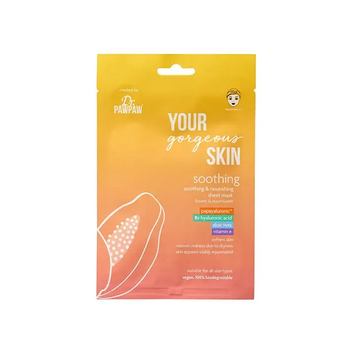 Disponibil imediat Masca Servetel Vegana Calmanta, cu Papayaluronic, Dr.PAWPAW, 25 ml