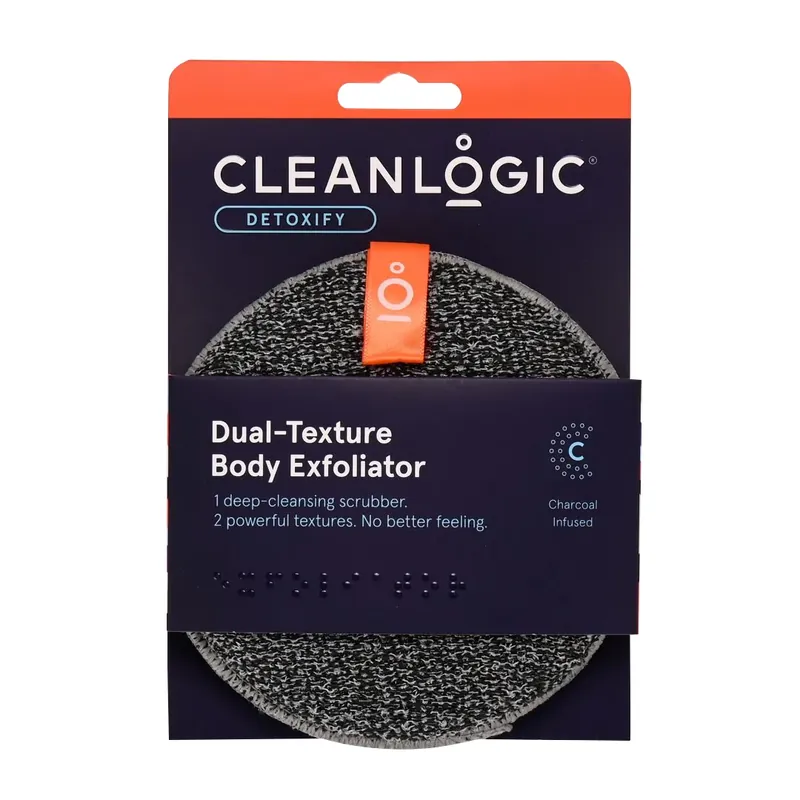 Livrare rapidă Burete Exfoliant pentru Piele Sensibila, cu Doua Texturi, Detoxify, Cleanlogic