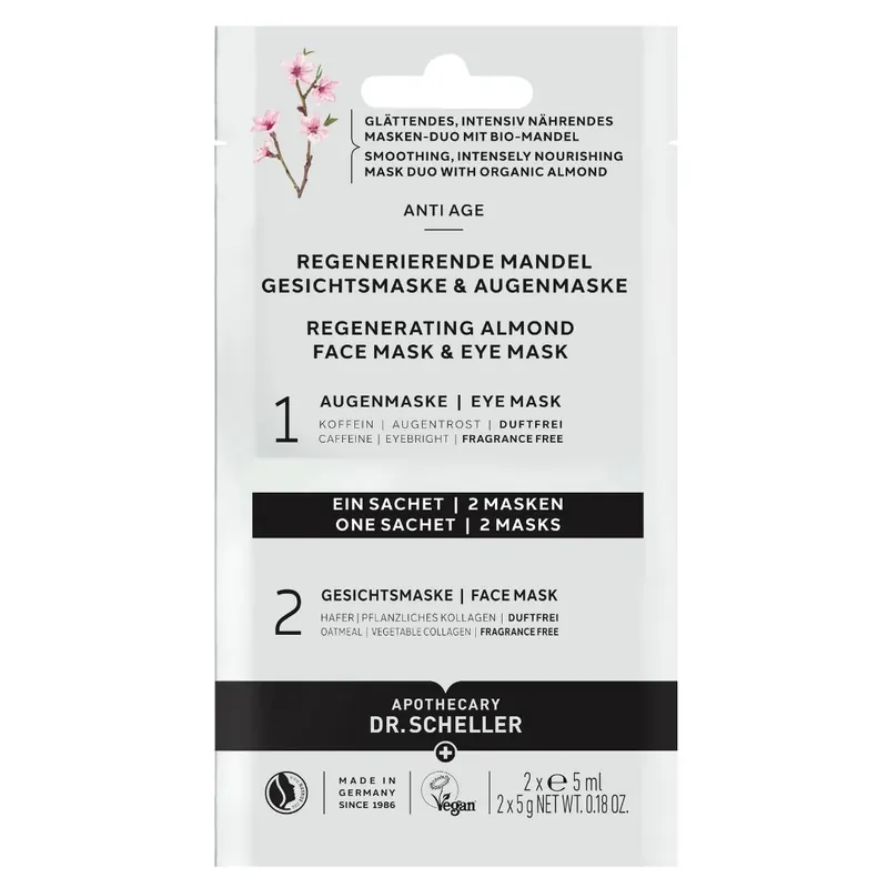 Masca regeneranta pentru fata si ochi, cu ulei de migdale dulci, cu Dr. Scheller, 2 x 5 ml Preț promoțional
