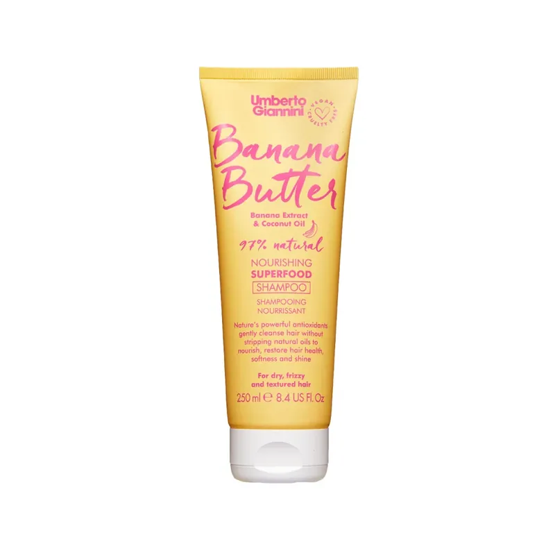 Sampon hranitor pentru par uscat, frizzy si texturat, Banana Butter, Umberto Giannini, 250 ml Cumpără online