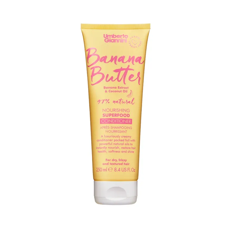Balsam hranitor pentru par uscat, frizzy si texturat, Banana Butter, Umberto Giannini, 250 ml Reducere extra