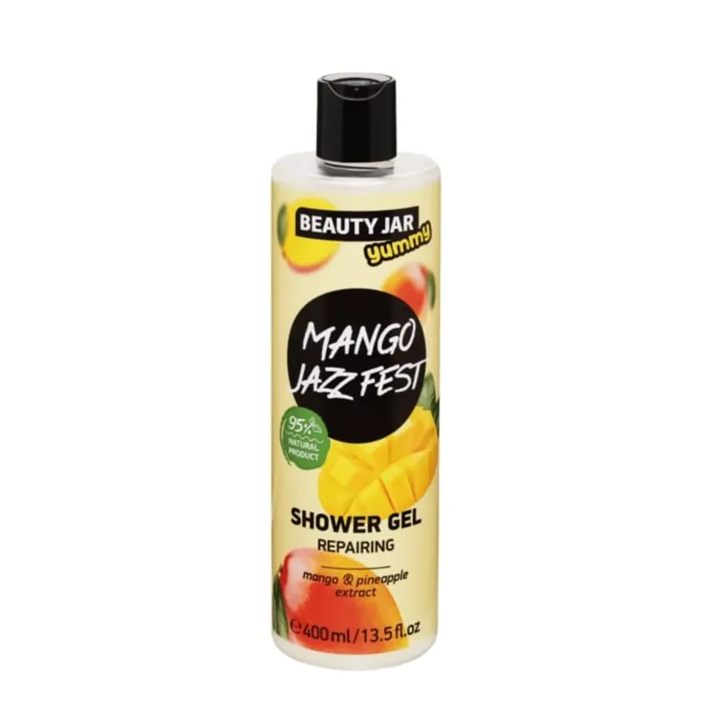 Reducere de preț Gel de dus reparator cu extract de mango si ananas, Mango Jazz Fest, Beauty Jar Yummy, 400 ml