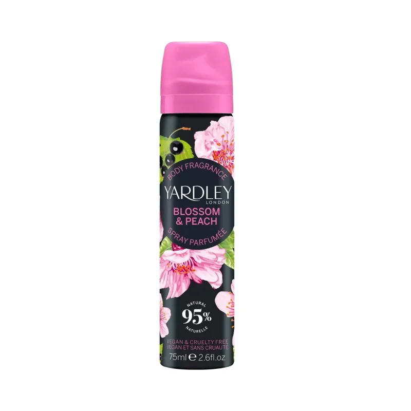 Comandă acum Spray de corp cu note de flori de cires si piersica, Blossom & Peach, Yardley, 75 ml