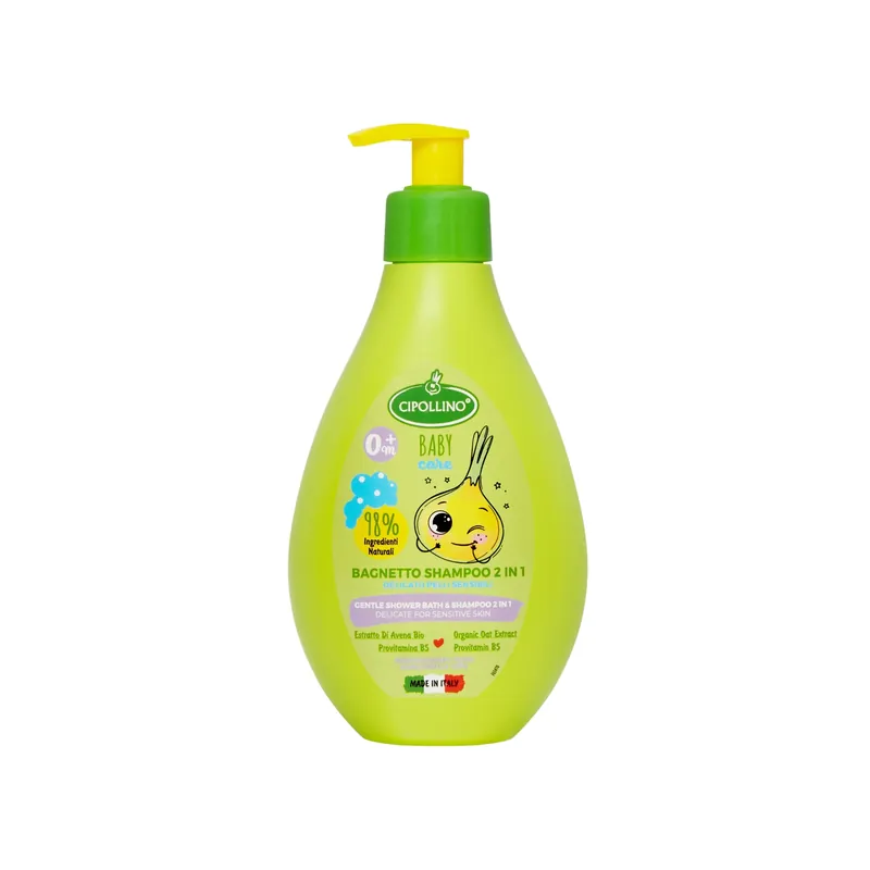2 in 1 gel de dus & sampon delicat, ideal pentru pielea sensibila a bebelusilor, 0+ luni, Cipollino Baby Care, 250 ml Preț promoțional