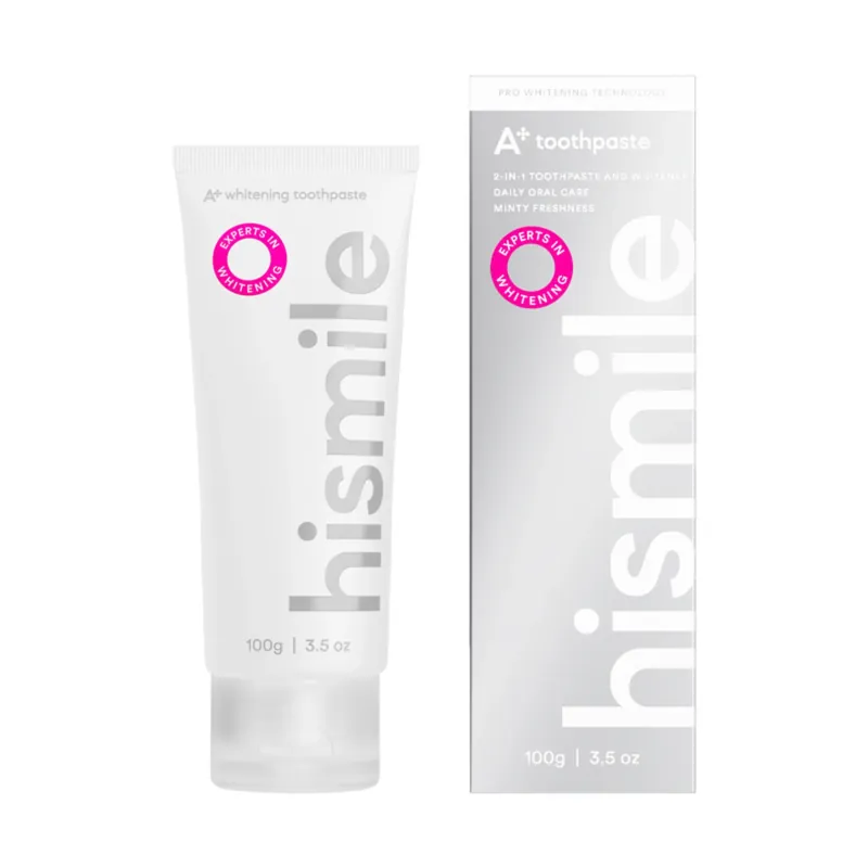 2 in 1 Pasta de dinti cu tehnologie pro albire si aroma de menta, A+ Whitening, Hismile, 100 g Ofertă