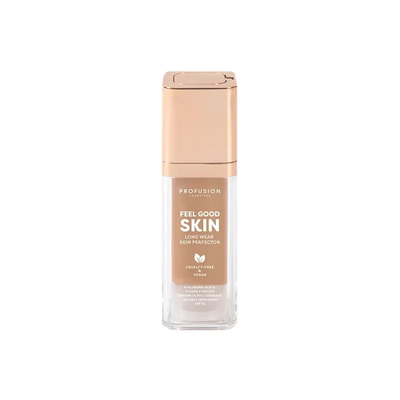 Fond de ten cu SPF 15, rezistenta indelungata, acoperire medie spre mare, finish satinat natural, nuanta Medium 300, Feel Good Skin, Profusion Cosmetics, 30 ml Feel Good Skin Foundation - 300 Medium Ofertă de sezon