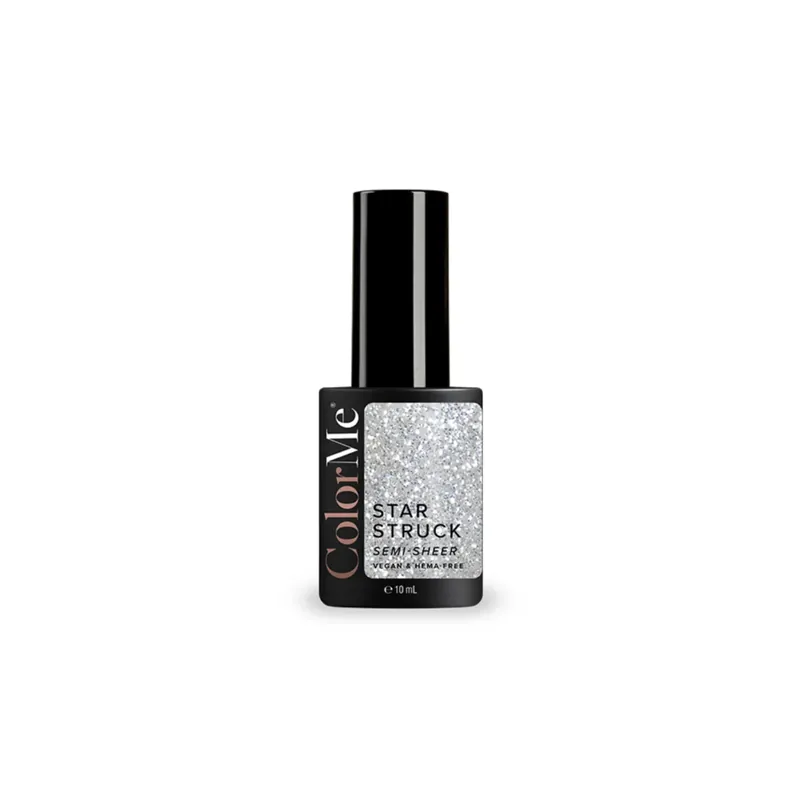 Oja semipermanenta translucida, cu sclipici, vegana & fara HEMA, nuanta Starstruck, ColorMe Cosmetics, 10 ml Expediere rapidă
