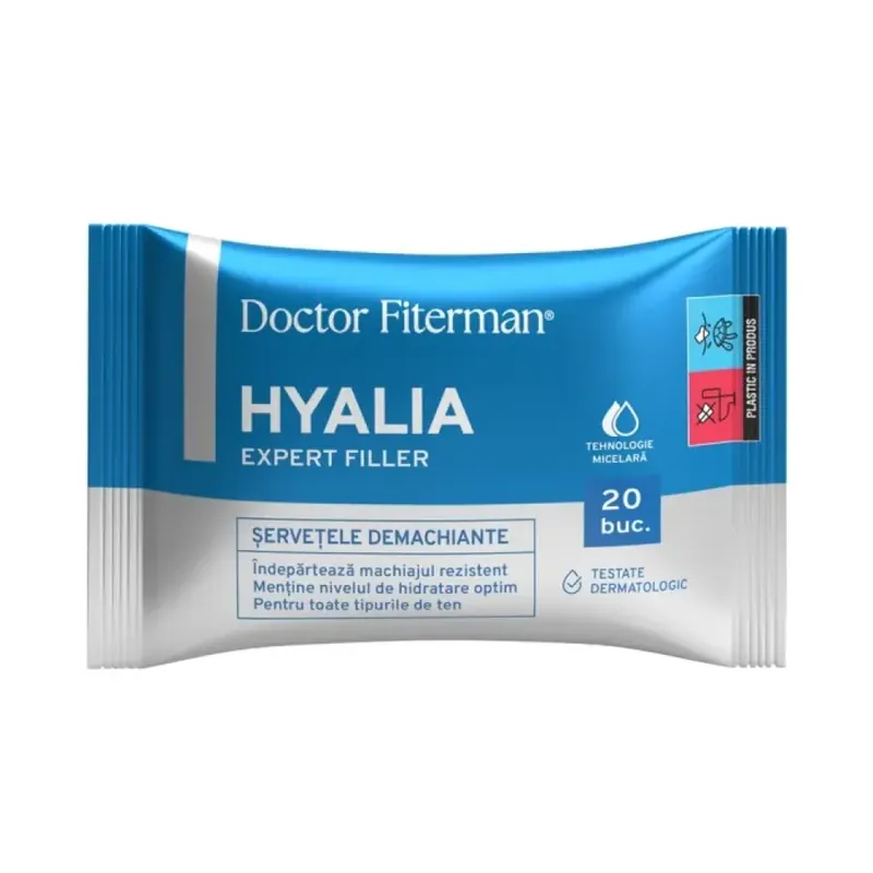 Plată securizată Servetele demachiante Hyalia, 20 bucati, Doctor Fiterman