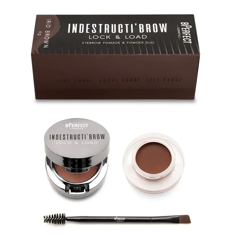 Preț redus BPERFECTKit sprancene Indestructi`Brow Lock & Load Eyebrow Pomade & Powder Duo Irid Brown