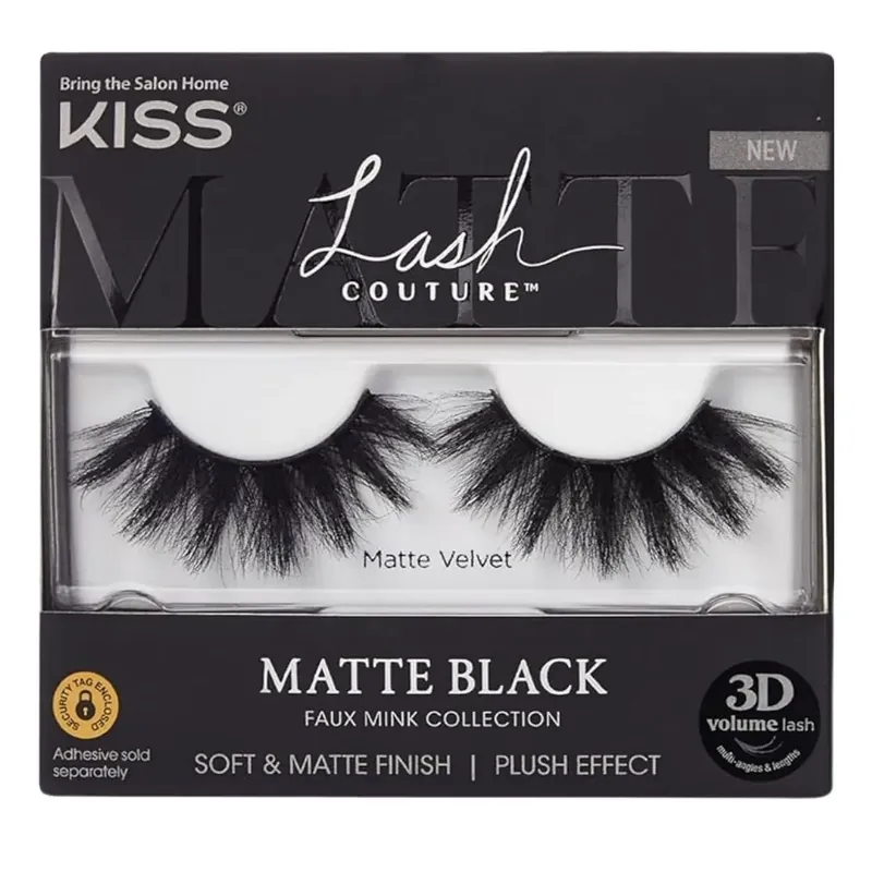 Reducere de preț Gene false tip bandă KissUSA Lash Couture Matte Black Collection Matte Velvet
