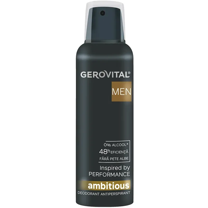 Deodorant antiperspirant Gerovital Men Ambitious, 150 ml Livrare rapidă