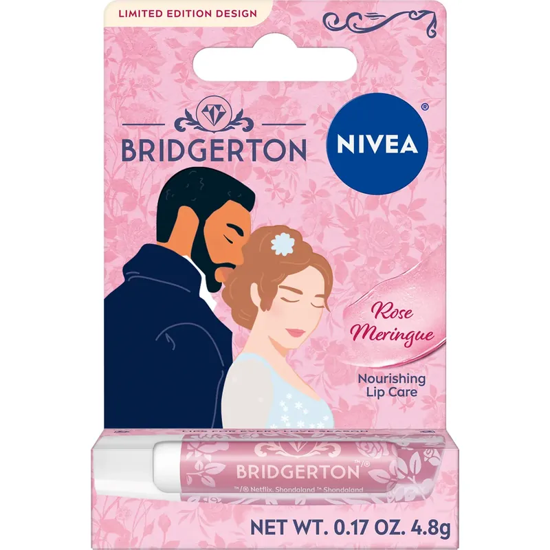 Balsam de buze Nivea Rose Meringue Bridgerton, 4.8 g Reducere specială