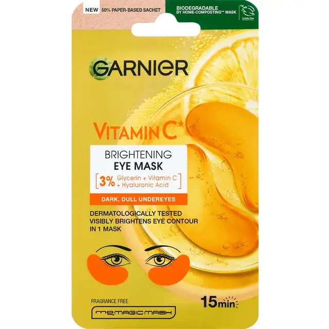 Cumpără online Masca servetel pentru ochi Garnier Vitamin C cu efect de iluminare, 5 g