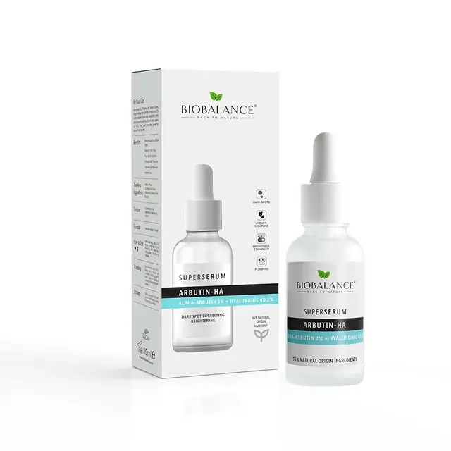 Noutate Serum BioBalance Arbutin-HA cu Alpha-Arbutina 2% + Acid Hialuronic 4D 2%, impotriva petelor pigmentare, 30 ml