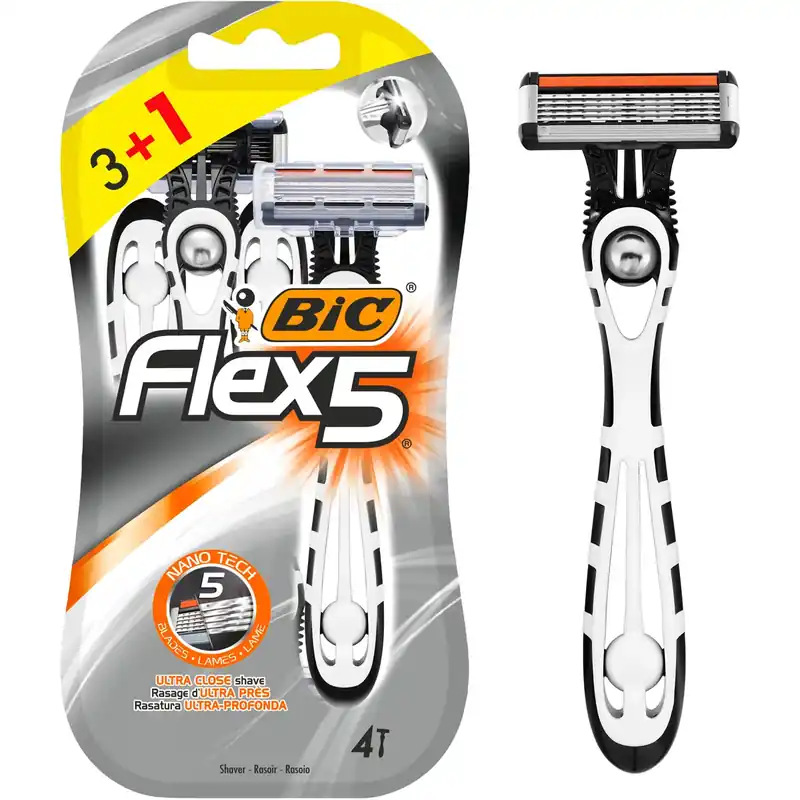Aparat de ras pentru barbati Bic Flex 5, 5 lame, 4 bucati Mai ieftin